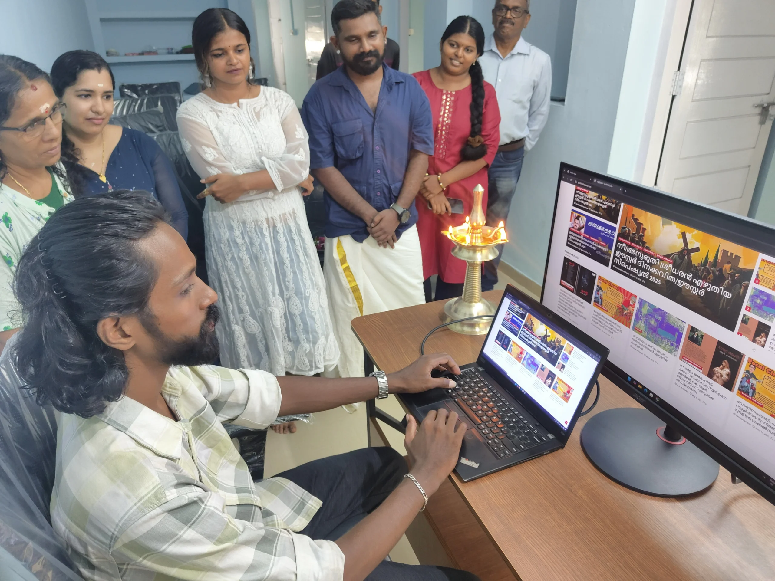 Navin Krishna at Prathibhavam office